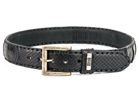 Mayura Belt 214 Black Crocodile Python 4cm Wide Removable Buckle