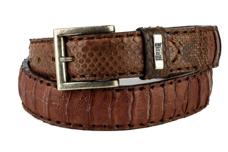 Mayura Belt 214 Camel Crocodile Python 4cm Wide Removable Buckle