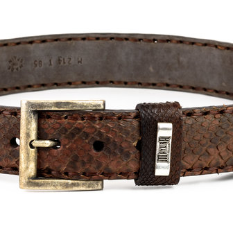 Mayura Belt 214 Camel Crocodile Python 4cm Wide Removable Buckle