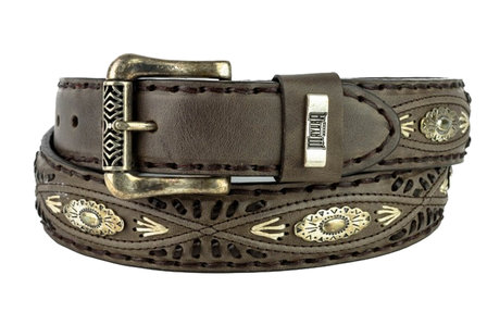 Mayura Belt 338 Chesnut Cowboy Western Concho Braid 4cm Wide Removable Buckle