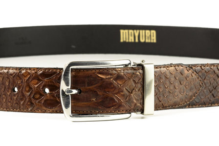 Mayura Belt 810P Cognac Python 3.5cm Wide Removable Buckle
