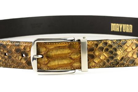 Mayura Belt 810P Whiskey Python 3.5cm Wide Removable Buckle