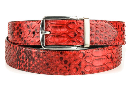 Mayura Belt 810P Red Python 3.5cm Wide Removable Buckle