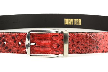 Mayura Belt 810P Red Python 3.5cm Wide Removable Buckle