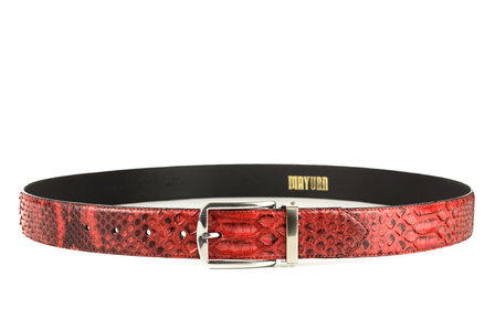 Mayura Belt 810P Red Python 3.5cm Wide Removable Buckle