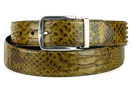 Mayura Belt 810P Kahki Python 3.5cm Wide Removable Buckle