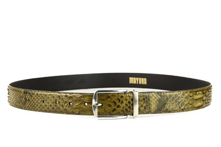 Mayura Belt 810P Kahki Python 3.5cm Wide Removable Buckle