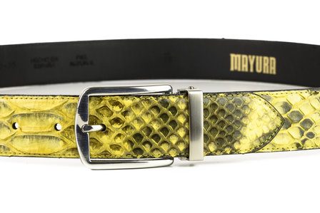 Mayura Belt 810P Yellow Python 3.5cm Wide Removable Buckle