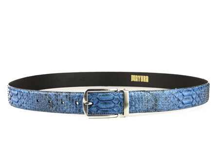 Mayura Belt 810P Blue Python 3.5cm Wide Removable Buckle