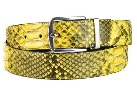 Mayura Belt 810P Yellow Python 3.5cm Wide Removable Buckle