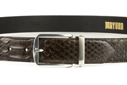 Mayura Belt 810P Brown Python 3.5cm Wide Removable Buckle