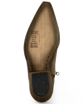 Mayura Boots 12M Bruin/ Natural Python Cowboy Western Heren Enkellaars Spitse Neus Schuine Hak Rits Waxed Leather Zool