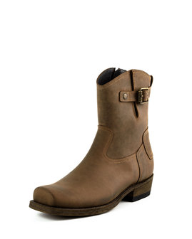 Mayura Boots 05 Bruin/ Biker Western Heren Enkellaars Vierkante Neus Rits Sluiting Overzicht