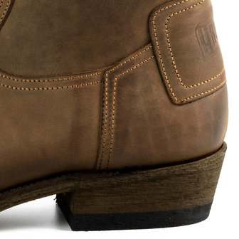 Mayura Boots 05 Bruin/ Biker Western Heren Enkellaars Vierkante Neus Rits Sluiting Detail Hak 4 cm