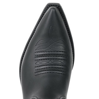 Mayura Boots 20 Black/ Unisex Cowboy Western Boots Pointed Toe Slanted Heel Ornamental Stitching Instep Waxed Leather