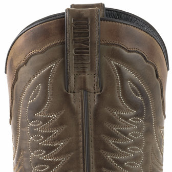 Mayura Boots 17 Taupe/ Men Women Cowboy Western Boots Pointed Toe Slanted Heel Waxed Leather