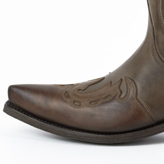 Mayura Boots 17 Taupe/ Men Women Cowboy Western Boots Pointed Toe Slanted Heel Waxed Leather