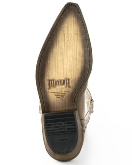 Mayura Boots 17 Taupe/ Men Women Cowboy Western Boots Pointed Toe Slanted Heel Waxed Leather