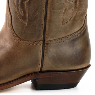 Mayura Boots 20 Kastanjebruin/ Unisex Cowboy Western Laarzen Spitse Neus Schuine Hak Sierstikel Wreef Waxed Leer Hak