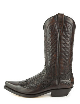 Mayura Boots 1935 Bruin/ Bruin Python Spitse Cowboy Western Laarzen Schuine Hak Rechte Schacht Treklussen Goodyear Welted Zijka