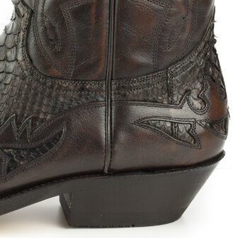 Mayura Boots 1935 Bruin/ Bruin Python Spitse Cowboy Western Laarzen Schuine Hak Rechte Schacht Treklussen Goodyear Welted Weste