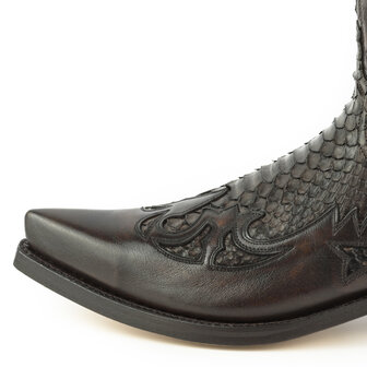 Mayura Boots 1935 Bruin/ Bruin Python Spitse Cowboy Western Laarzen Schuine Hak Rechte Schacht Treklussen Goodyear Welted Neus