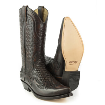 Mayura Boots 1935 Bruin/ Bruin Python Spitse Cowboy Western Laarzen Schuine Hak Rechte Schacht Treklussen Goodyear Welted Paar