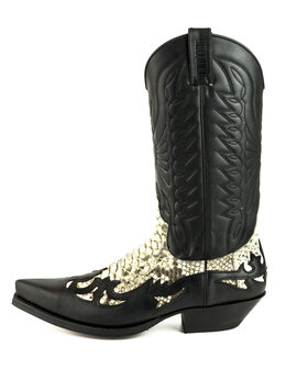 Mayura-Boots-1935-C-MEX-Black-With-Naturel-Python-Gentlemen-Pointed-Cowboy-Boots-Side
