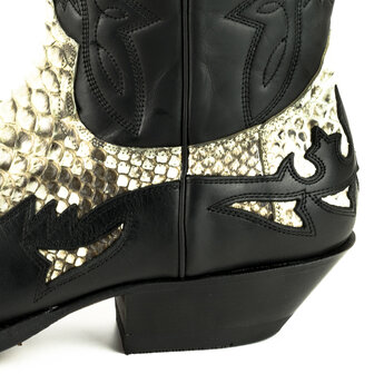 Mayura-Boots-1935-C-MEX-Black-With-Naturel-Python-Gentlemen-Pointed-Cowboy-Boots-Heel