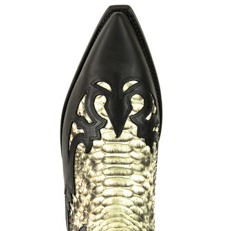 Mayura-Boots-1935-C-MEX-Black-With-Naturel-Python-Gentlemen-Pointed-Cowboy-Boots-Above