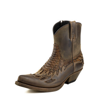 Mayura Boots 12 Bruin/ Roestbruin Python Cowboy Western Heren Enkellaars Spitse Neus Schuine Hak Rits Waxed Leather Voor 