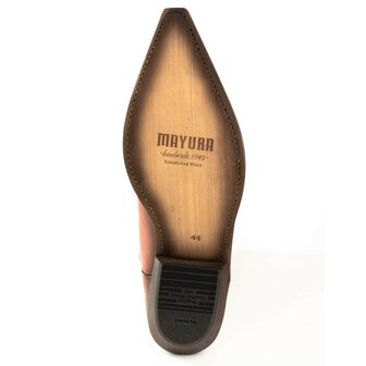 Mayura Boots 1920 Cognac/ Pointed Cowboy Western Line Dance Ladies Men Boots Slanted Heel Genuine Leather Leather Sole