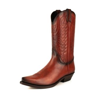 Mayura Boots 1920 Cognac/ Pointed Cowboy Western Line Dance Ladies Men Boots Slanted Heel Genuine Leather