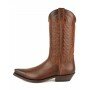 Mayura Boots 1920 Brown Pointed Cowboy Western Line Dance Ladies Men Boots Slanted Heel Genuine Leather