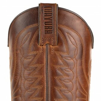 Mayura Boots 1920 Brown Pointed Cowboy Western Line Dance Ladies Men Boots Slanted Heel Genuine Leather