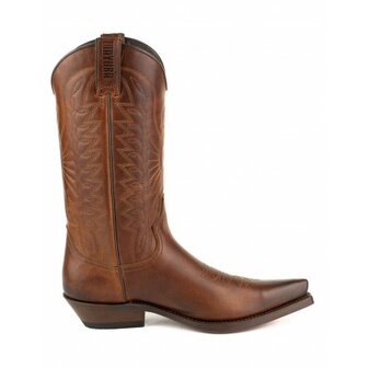 Mayura Boots 1920 Brown Pointed Cowboy Western Line Dance Ladies Men Boots Slanted Heel Genuine Leather