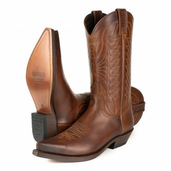 Mayura Boots 1920 Brown Pointed Cowboy Western Line Dance Ladies Men Boots Slanted Heel Genuine Leather