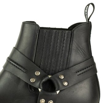 Mayura Boots 1444 Brown/ Biker Cowboy Western Ankle Boot Men women Square Toe Fixed Spur Elastic Closure Vintage oiled Leather 