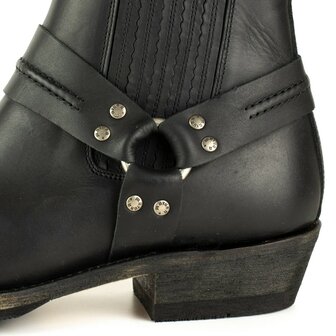 Mayura Boots 1444 Brown/ Biker Cowboy Western Ankle Boot Men women Square Toe Fixed Spur Elastic Closure Vintage oiled Leather 