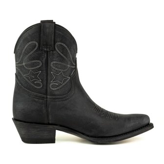 Mayura-Boots-2374-Zwart-Lavado-Dames-Cowboy-fashion-Enkellaars-Spitse-Neus-Western-Hak