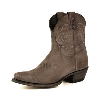 Mayura-Boots-2374-Taupe-Grey-Brown-Lavado-Ladies-Cowboy-fashion-AnkleBoots-Pointy-Nose-Western-Heel-Front