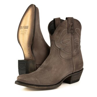 Mayura-Boots-2374-Taupe-Grey-Brown-Lavado-Ladies-Cowboy-fashion-AnkleBoots-Pointy-Nose-Western-Heel-Pair