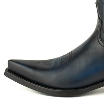 Mayura Boots 1920 / Blauw Spitse Cowboy Western Line Dance Dames Heren Laarzen Schuine Hak Echt Leer Neus