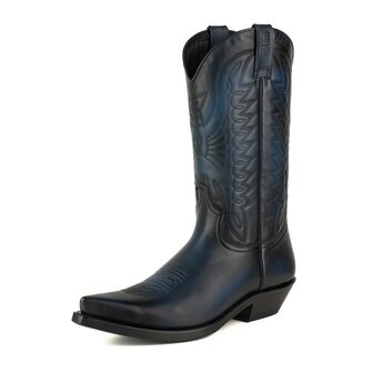Mayura Boots 1920 / Blauw Spitse Cowboy Western Line Dance Dames Heren Laarzen Schuine Hak Echt Leer Schuin voor