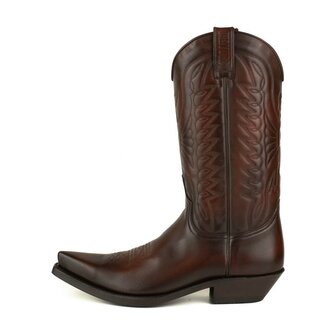 Mayura Boots 1920 Black/ Cognac Pointed Cowboy Western Line Dance Ladies Men Boots Slanted Heel Genuine Leather Side