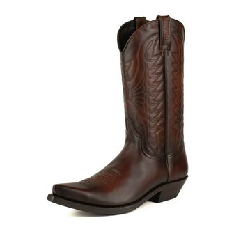 Mayura Boots 1920 Black/ Cognac Pointed Cowboy Western Line Dance Ladies Men Boots Slanted Heel Genuine Leather Front