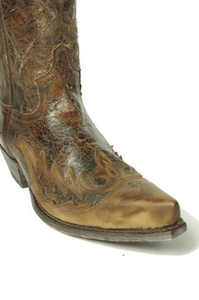zeemijl andere Op te slaan Sendra Boots 9669 Cuervo Brown Ladies Men Cowboy Western Boots Snip Toe  Slanted Heel Vintage Look - intoboots.com