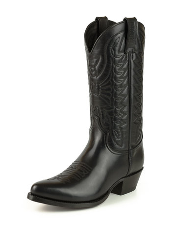 Mayura Boots Arpia 2534 Black/ Ladies Western Boots Ornamental Stitching Pointed Nose Sloping Heel Smooth Leather Front