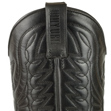 Mayura Boots Arpia 2534 Black/ Ladies Western Boots Ornamental Stitching Pointed Nose Sloping Heel Smooth Leather Shaft