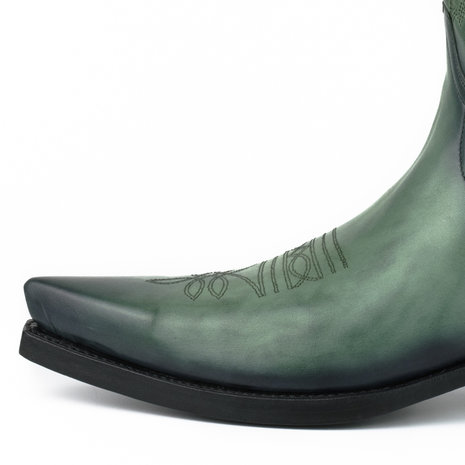 Mayura Boots 1920 Green/ Pointed Cowboy Western Line Dance Ladies Men Boots Slanted Heel Genuine Leather
